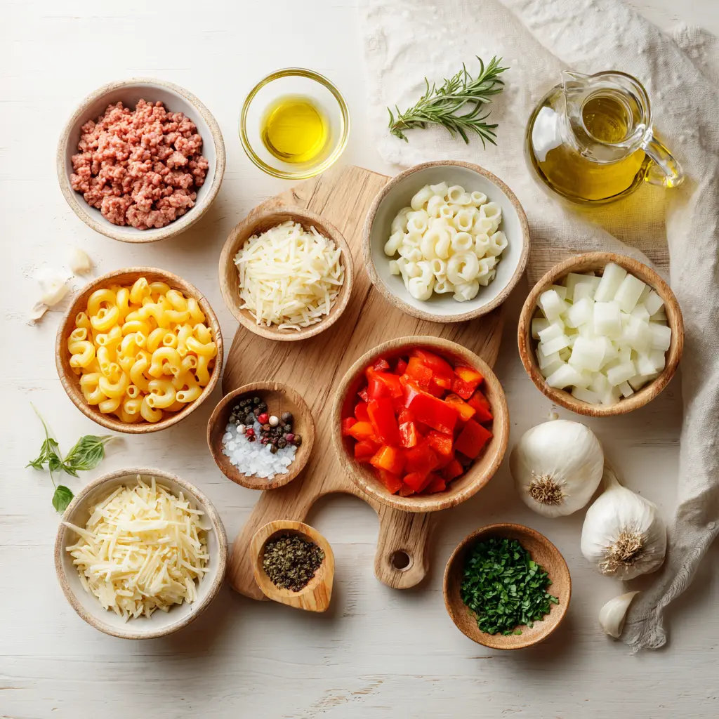 High-Protein Creamy Philly Cheesesteak Mac & Cheese: Easy, Must-Try Meal 5 HIGH PROTEIN CREAMY PHILLY CHEESESTEAK MAC CHEESE plated bowl with melted cheese peppers and herbs