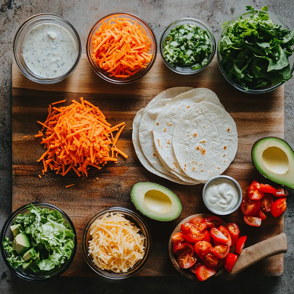 High Protein Low Calorie Cheesy Buffalo Chicken Burritos: Easy and Delicious 5 HIGH PROTEIN LOW CALORIE CHEESY BUFFALO CHICKEN BURRITOS centered hero view, clean and uncluttered
