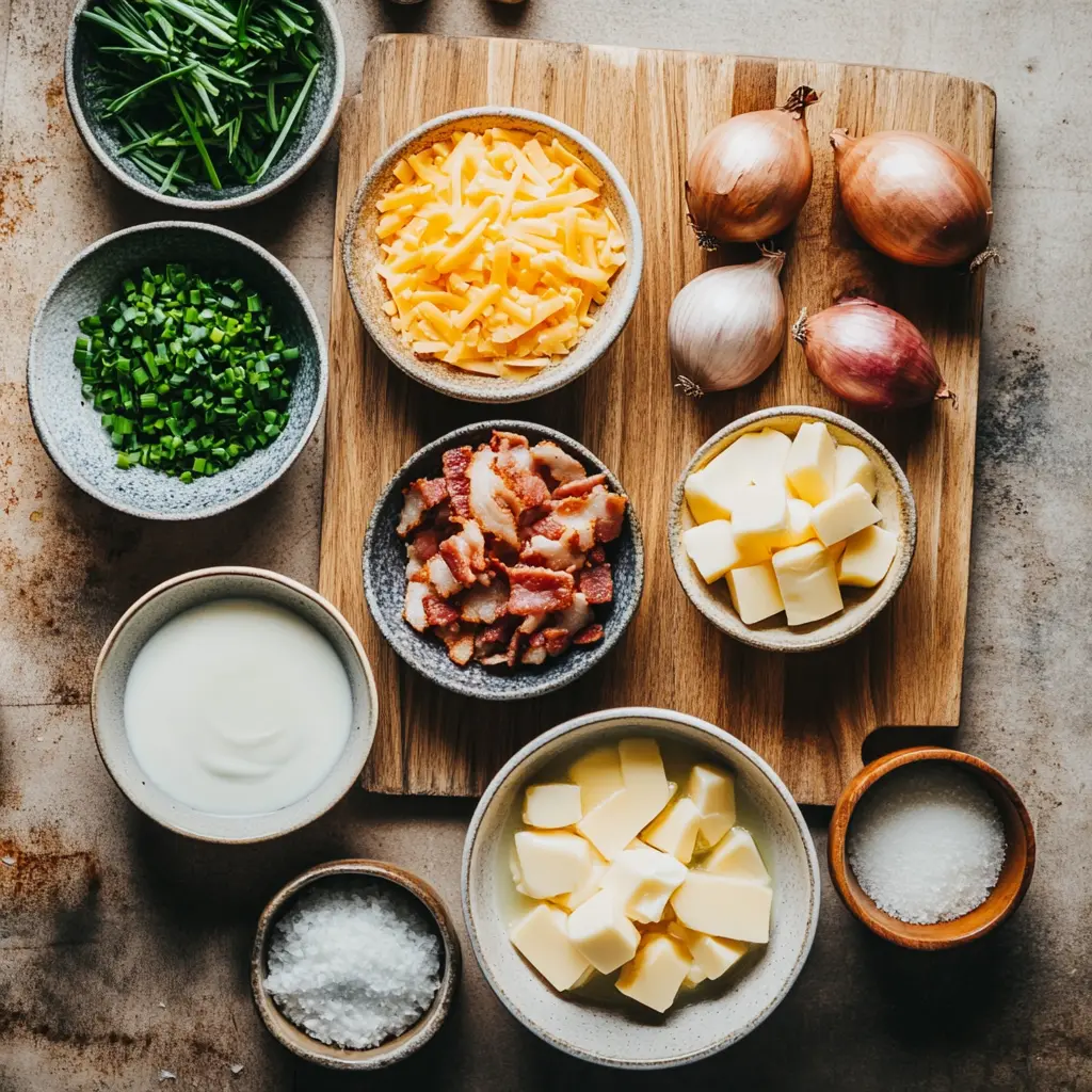LOADED BAKED POTATO SOUP centered hero view, clean and uncluttered