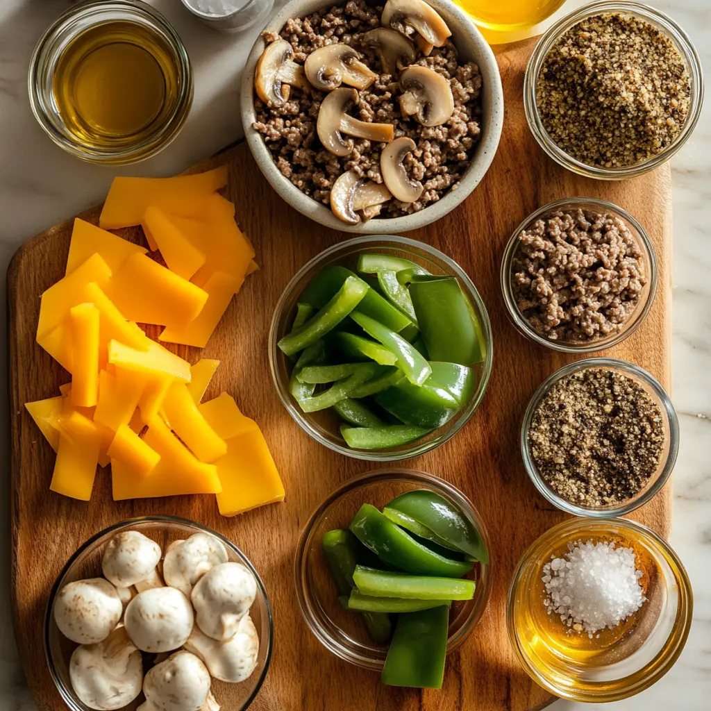 PHILLY CHEESESTEAK BOWLS centered hero view, clean and uncluttered