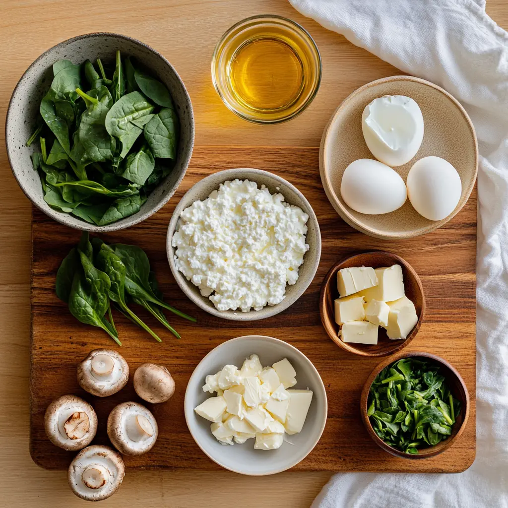 Spinach Cottage Cheese Egg Bake: Irresistible Breakfast Recipe 5 SPINACH COTTAGE CHEESE EGG BAKE golden baked casserole with spinach and scallions