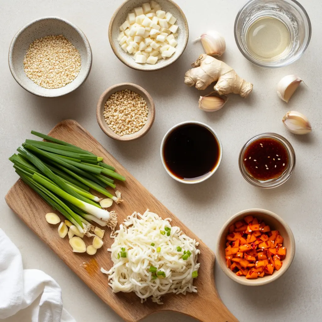 Sticky Garlic Chicken Noodles: Easy Delicious Recipe You’ll Love 5 STICKY GARLIC CHICKEN NOODLES glazed chicken and noodles in warm bowl with green onions