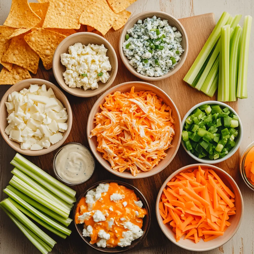 Ultimate Buffalo Chicken Dip: A Delicious Easy Recipe 5 ULTIMATE BUFFALO CHICKEN DIP centered hero view, clean and uncluttered