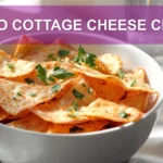 KETO COTTAGE CHEESE CHIPS crunchy chips with paprika and fresh herbs on white napkin