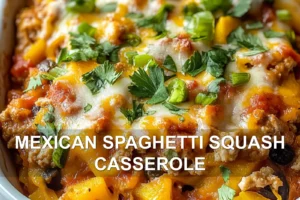 Mexican Spaghetti Squash Casserole: Irresistible Recipe Now MEXICAN SPAGHETTI SQUASH CASSEROLE centered hero view, clean and uncluttered