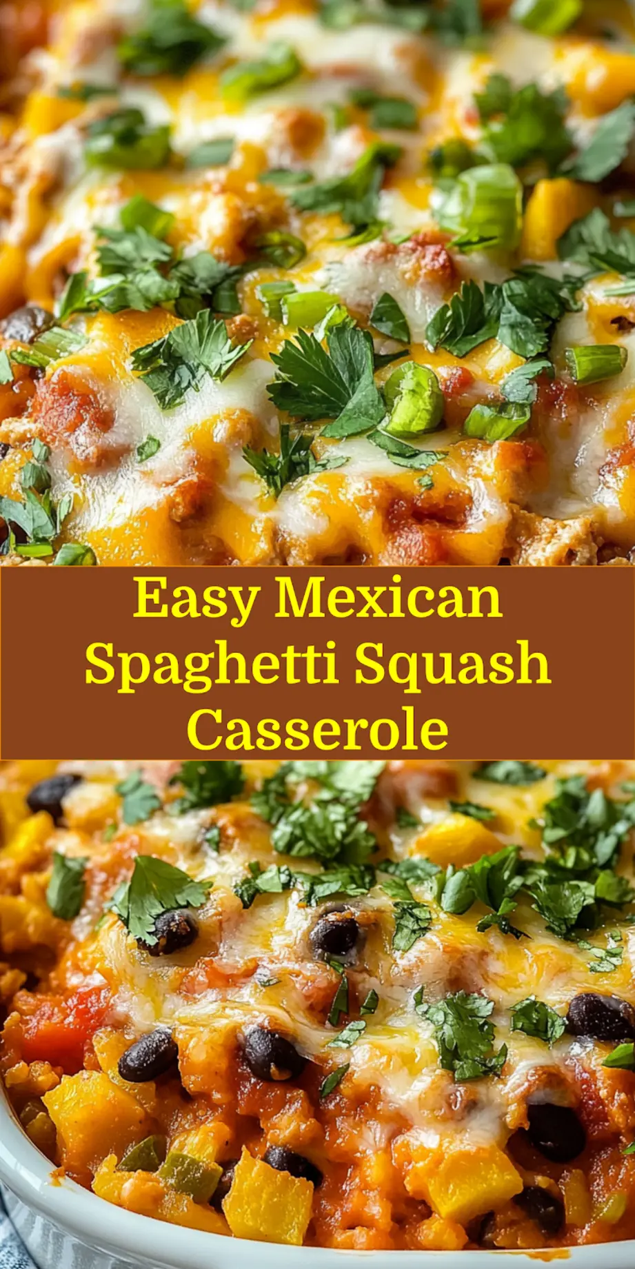 MEXICAN SPAGHETTI SQUASH CASSEROLE centered hero view, clean and uncluttered_pin