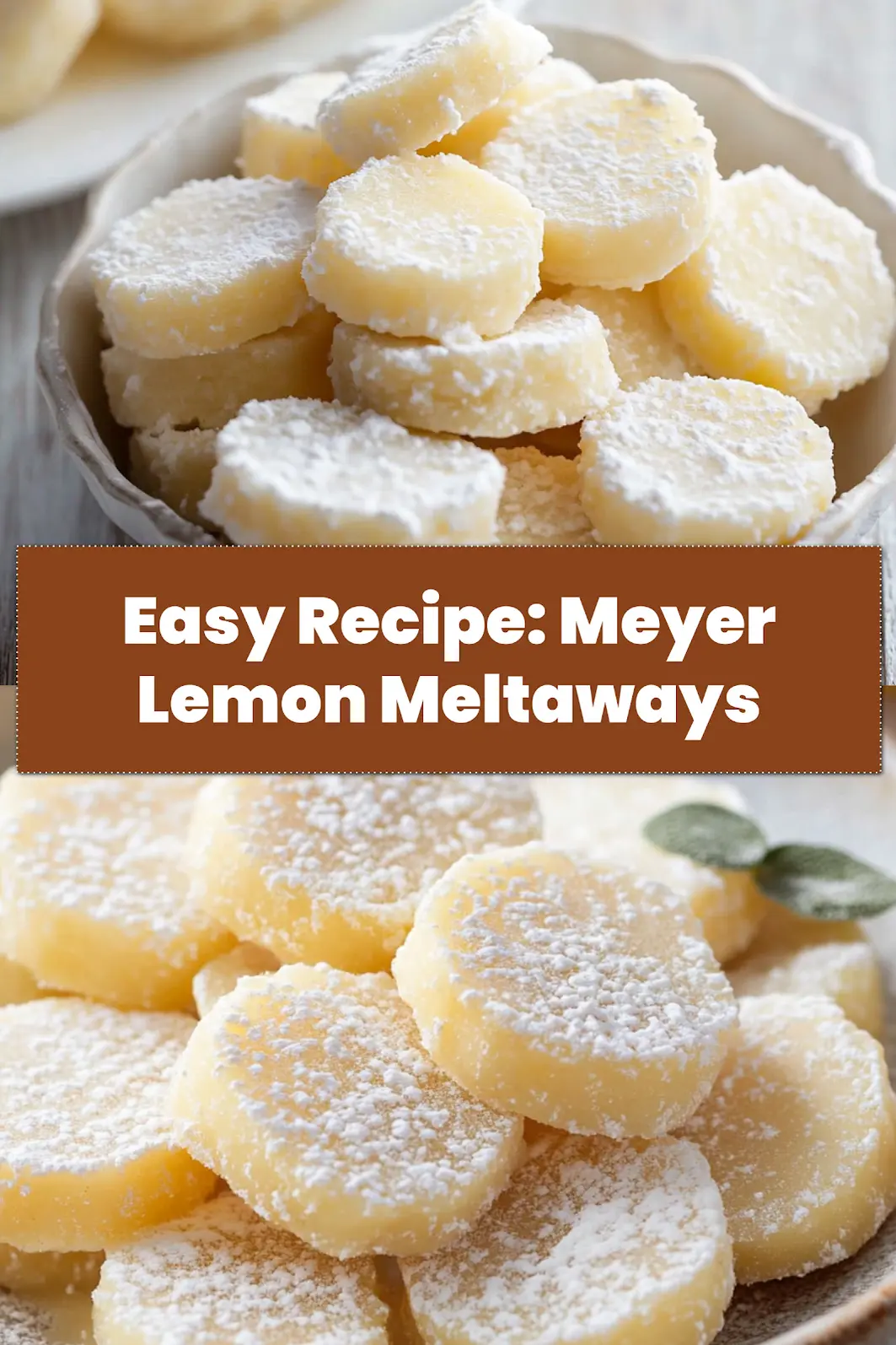 Meyer Lemon Meltaways Recipe - Easy and Delicious Treats 6 MEYER LEMON MELTAWAYS RECIPE centered hero view, clean and uncluttered_pin