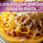 MILLION DOLLAR SPAGHETTI SQUASH PASTA centered hero view, clean and uncluttered