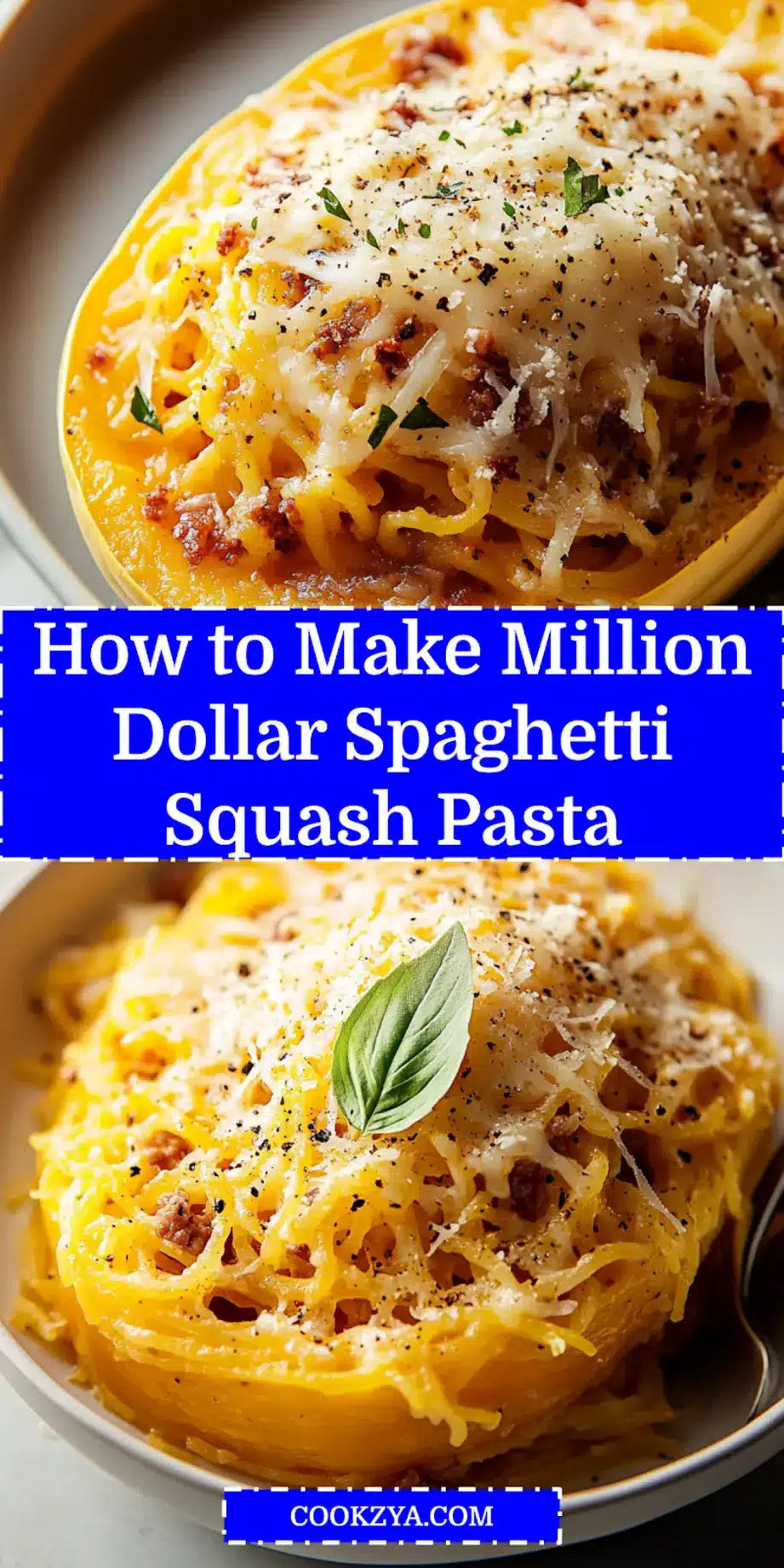 Million Dollar Spaghetti Squash Pasta: Delicious Recipe Guide 6 MILLION DOLLAR SPAGHETTI SQUASH PASTA centered hero view, clean and uncluttered_pin