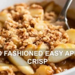 OLD FASHIONED EASY APPLE CRISP centered hero view, clean and uncluttered