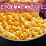 ONE POT MAC AND CHEESE centered hero view, clean and uncluttered