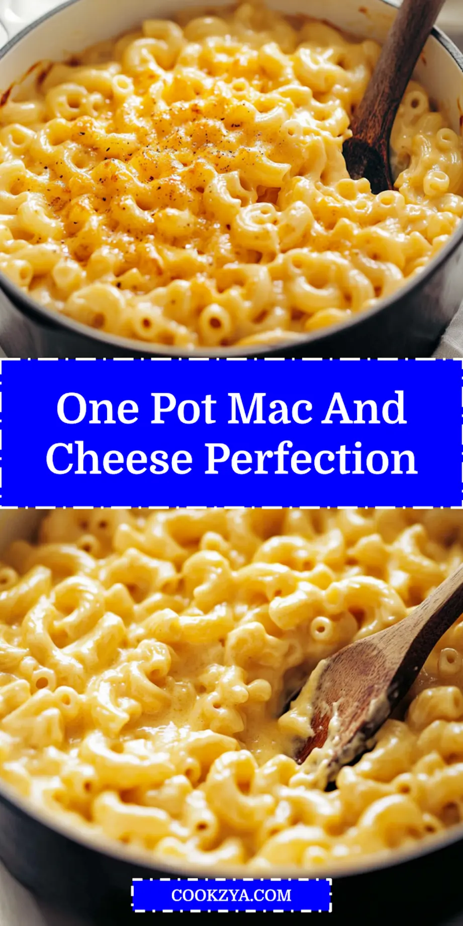 One Pot Mac And Cheese: Easy Irresistible Recipe 6 ONE POT MAC AND CHEESE centered hero view, clean and uncluttered_pin