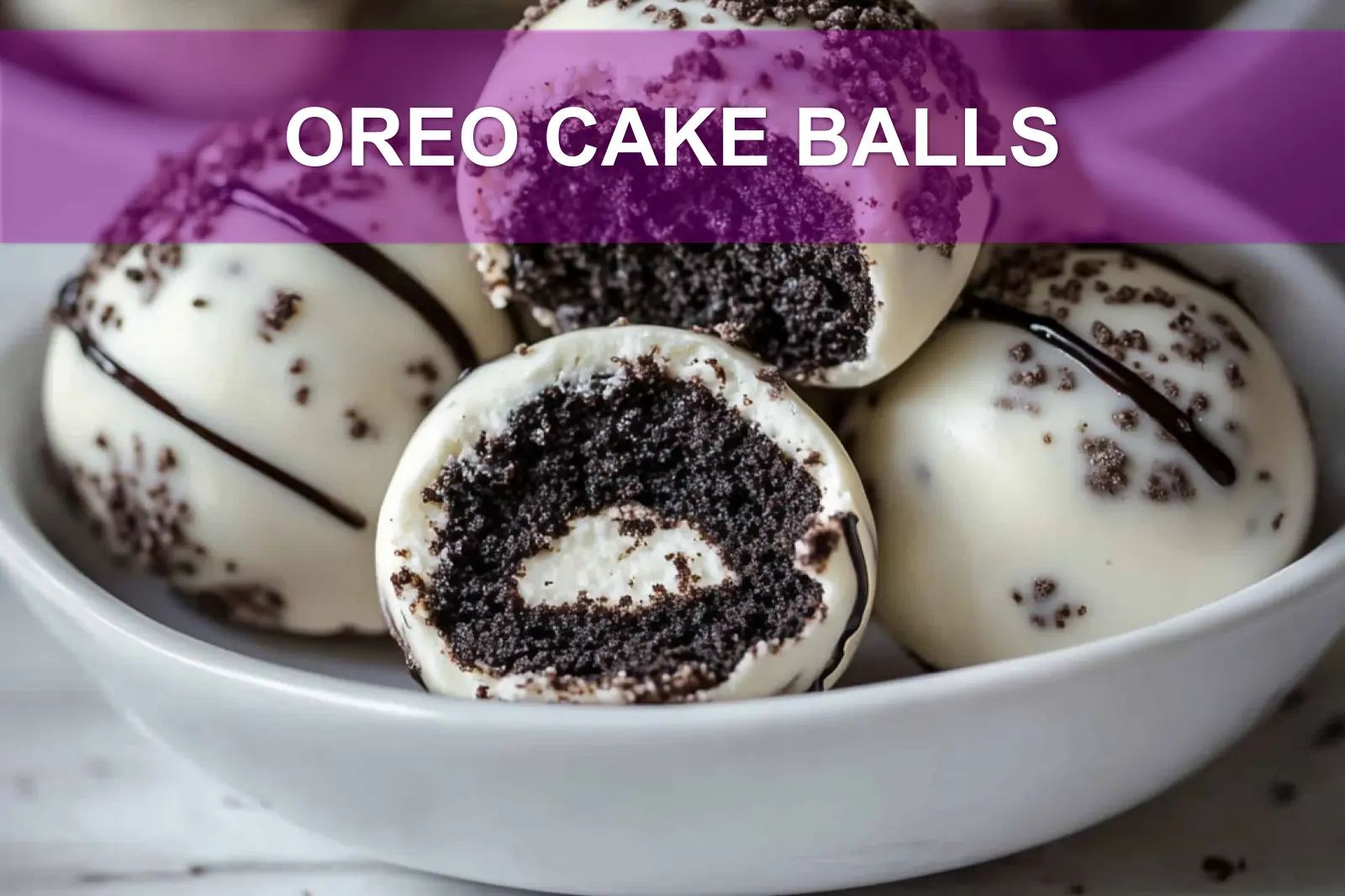 OREO CAKE BALLS centered hero view, clean and uncluttered