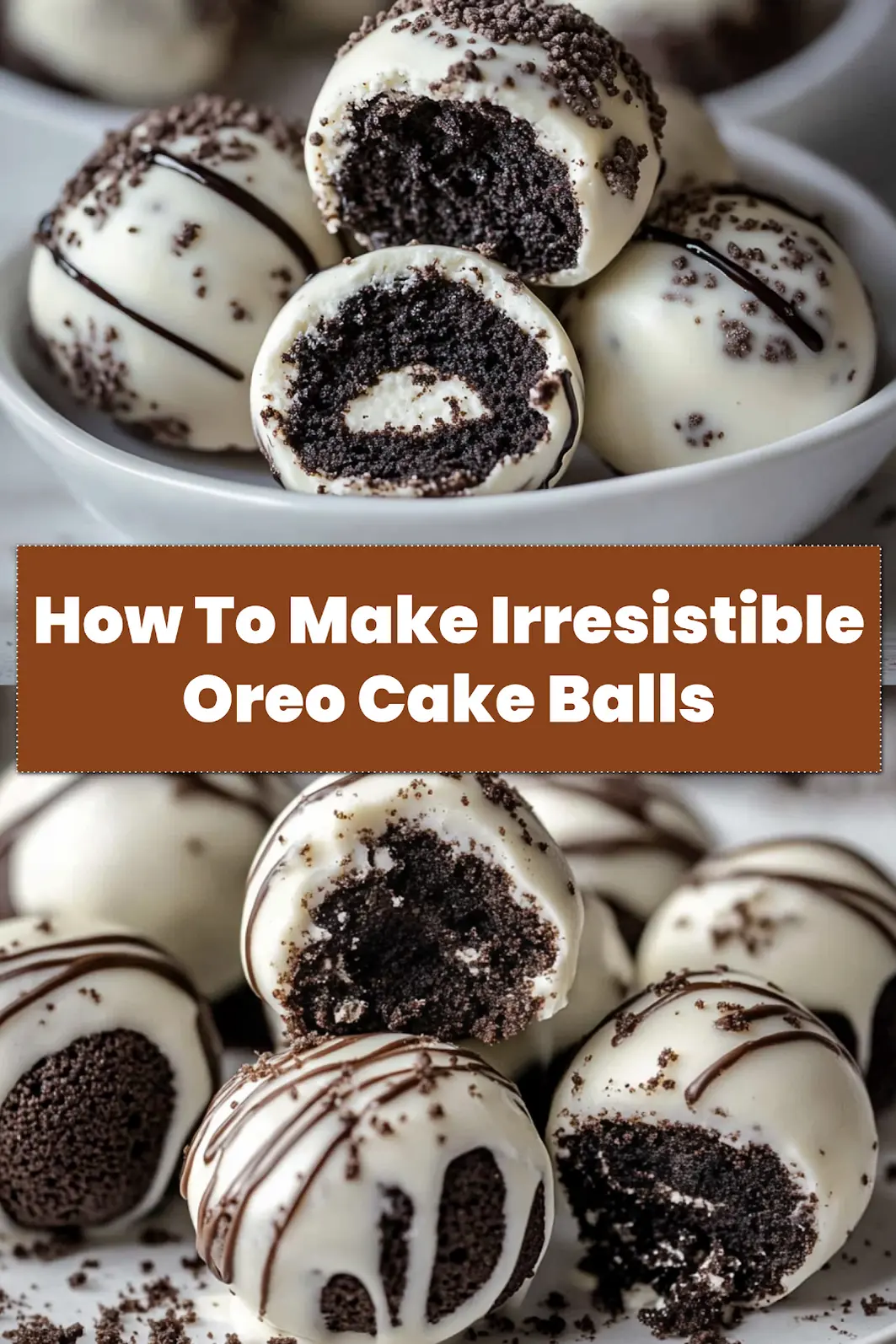 Oreo Cake Balls: Irresistibly Easy Sweet Snacks 6 OREO CAKE BALLS centered hero view, clean and uncluttered_pin