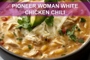 Pioneer Woman White Chicken Chili: Irresistible Easy Recipe PIONEER WOMAN WHITE CHICKEN CHILI centered hero view, clean and uncluttered