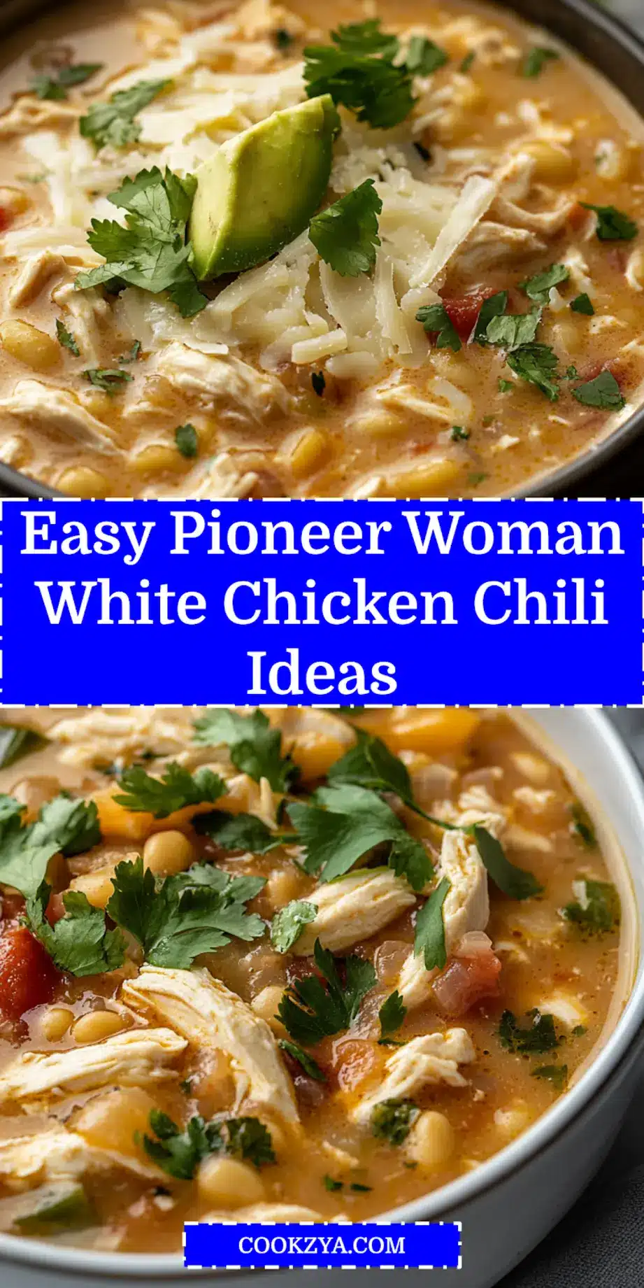 Pioneer Woman White Chicken Chili: Irresistible Easy Recipe 6 PIONEER WOMAN WHITE CHICKEN CHILI centered hero view, clean and uncluttered_pin