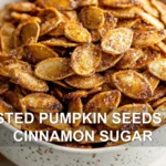 ROASTED PUMPKIN SEEDS WITH CINNAMON SUGAR centered hero view, clean and uncluttered