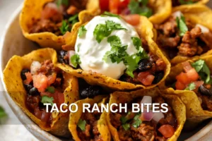 Taco Ranch Bites: Easy and Irresistible Snacks TACO RANCH BITES centered hero view, clean and uncluttered