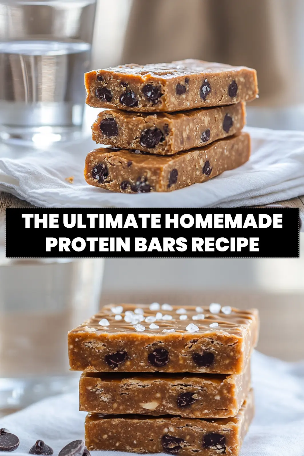 The Ultimate Homemade Protein Bars Recipe: Delicious and Easy 6 THE ULTIMATE HOMEMADE PROTEIN BARS RECIPE finished peanut butter date bars with dark chocolate and sea salt_pin
