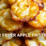 AIR FRYER APPLE FRITTERS centered hero view, clean and uncluttered