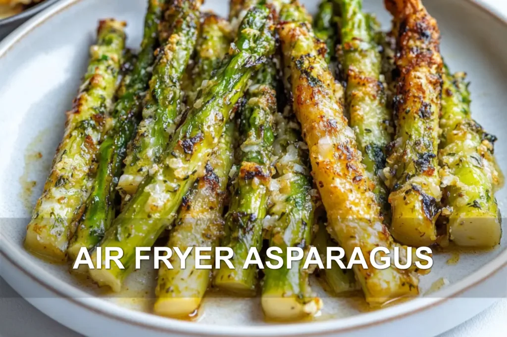 AIR FRYER ASPARAGUS centered hero view, clean and uncluttered