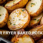 AIR FRYER BAKED POTATO centered hero view, clean and uncluttered
