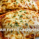 AIR FRYER CALZONES centered hero view, clean and uncluttered