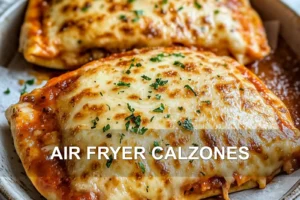 AIR FRYER CALZONES centered hero view, clean and uncluttered
