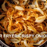 AIR FRYER CRISPY ONIONS centered hero view, clean and uncluttered