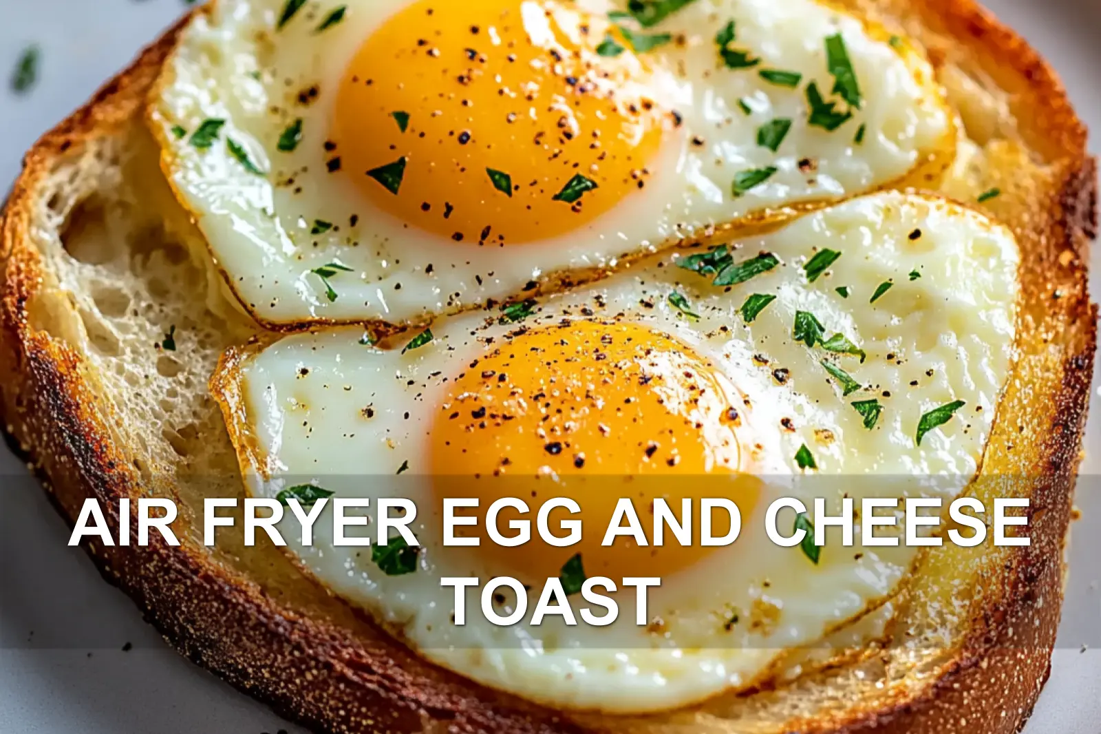 AIR FRYER EGG AND CHEESE TOAST centered hero view, clean and uncluttered