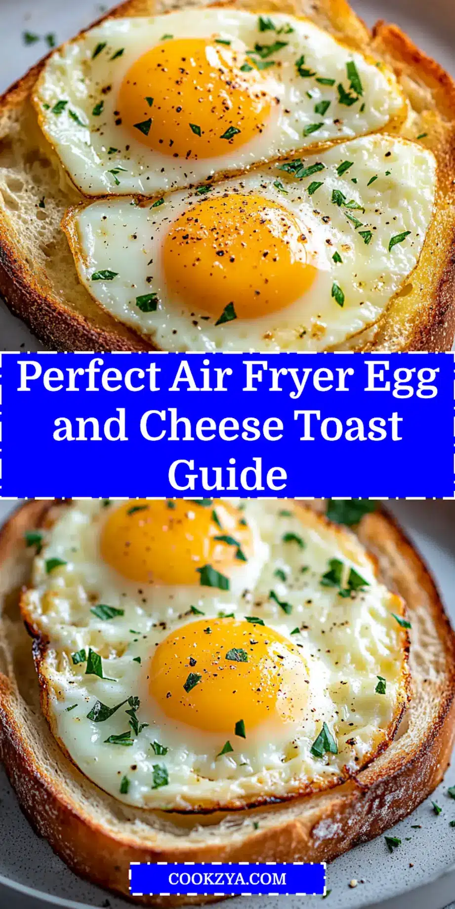 Air Fryer Egg and Cheese Toast: Quick Delicious Recipe 7 AIR FRYER EGG AND CHEESE TOAST centered hero view, clean and uncluttered_pin