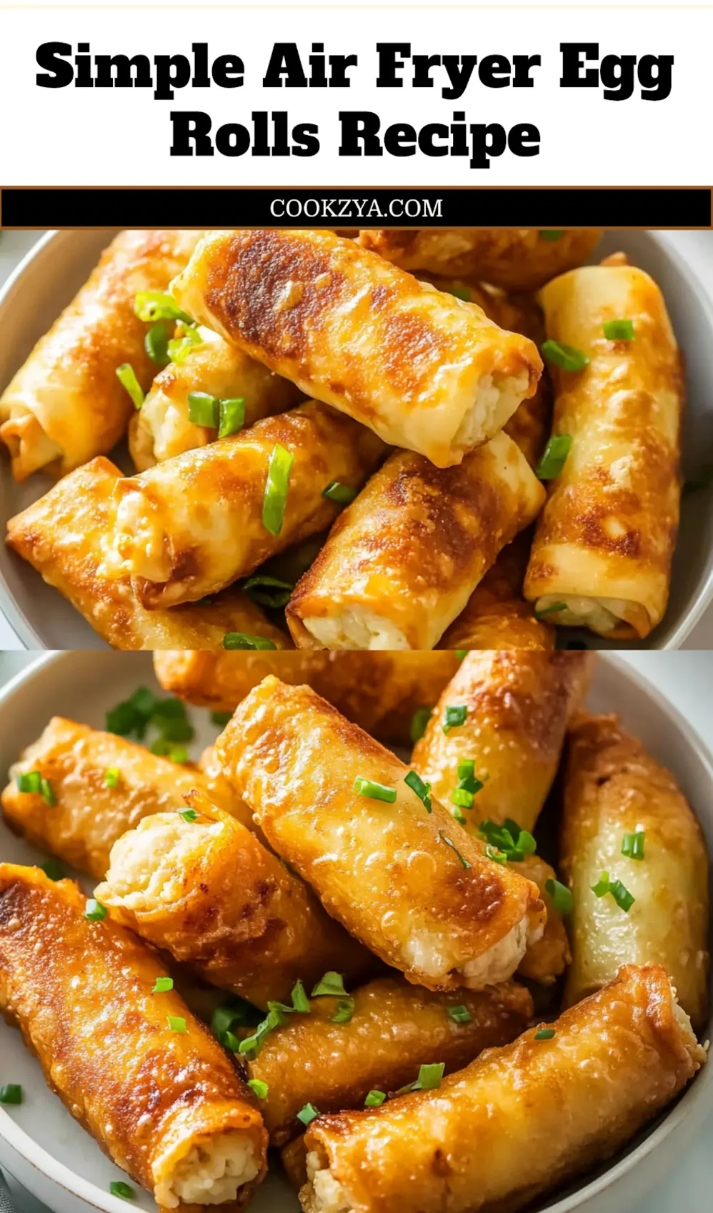 Air Fryer Egg Rolls Delicious Easy And Irresistible 7 Pinterest image: Delicious Air Fryer Egg Rolls, showcasing a golden, crunchy exterior and savory filling