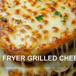 AIR FRYER GRILLED CHEESE centered hero view, clean and uncluttered
