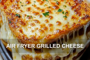 AIR FRYER GRILLED CHEESE centered hero view, clean and uncluttered