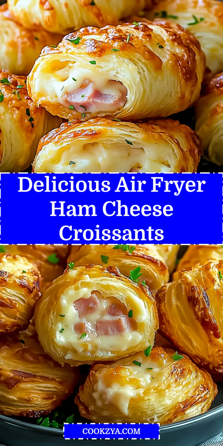Delicious Air Fryer Ham Cheese Croissants, perfect for pinning.