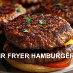AIR FRYER HAMBURGERS centered hero view, clean and uncluttered