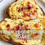 AIR FRYER YOGURT CUSTARD TOAST centered hero view, clean and uncluttered