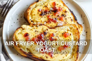 AIR FRYER YOGURT CUSTARD TOAST centered hero view, clean and uncluttered