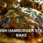 AMISH HAMBURGER STEAK BAKE centered hero view, clean and uncluttered