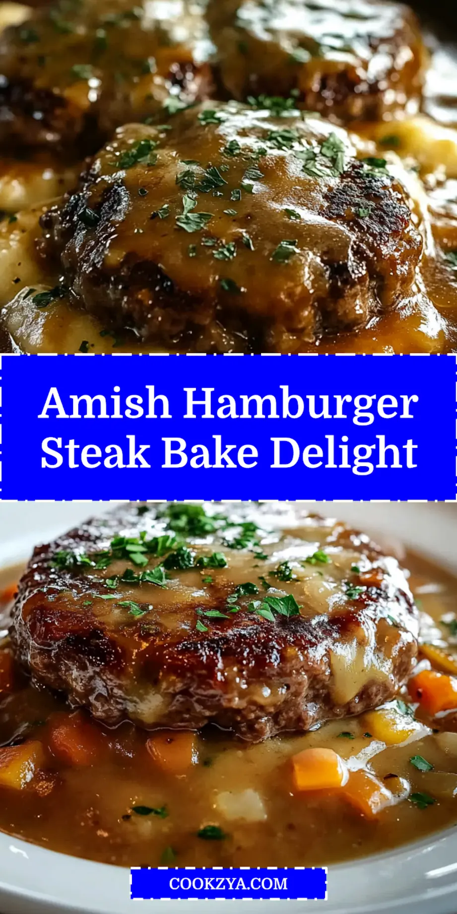 Amish Hamburger Steak Bake: A Cozy Comfort Feast 6 AMISH HAMBURGER STEAK BAKE centered hero view, clean and uncluttered_pin