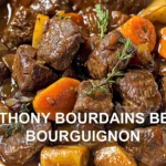 ANTHONY BOURDAINS BEEF BOURGUIGNON centered hero view, clean and uncluttered