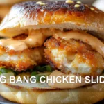 BANG BANG CHICKEN SLIDERS centered hero view, clean and uncluttered