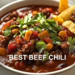 BEST BEEF CHILI centered hero view, clean and uncluttered
