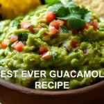 BEST EVER GUACAMOLE RECIPE centered hero view, clean and uncluttered