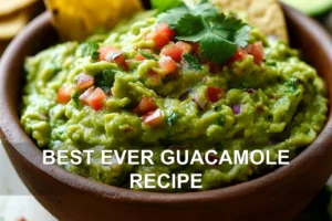 Best Ever Guacamole Recipe Easy and Irresistible BEST EVER GUACAMOLE RECIPE centered hero view, clean and uncluttered