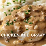 CHICKEN AND GRAVY centered hero view, clean and uncluttered