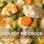 CHICKEN POT PIE CROCK POT centered hero view, clean and uncluttered