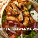 CHICKEN SHAWARMA WRAP centered hero view, clean and uncluttered