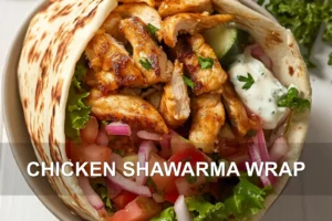 Chicken Shawarma Wrap: Quick and Delicious Recipe CHICKEN SHAWARMA WRAP centered hero view, clean and uncluttered