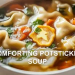 COMFORTING POTSTICKER SOUP centered hero view, clean and uncluttered